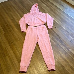 Mono B Pink Quilted Jogger Lounge Set